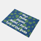 Turtle Green op Blue Checklist Doormat Deurmat (Schuin)