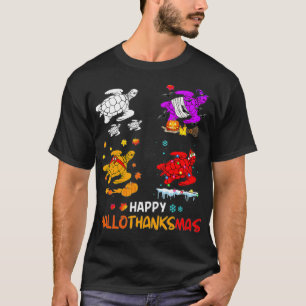 Turtle Halloween en vrolijk kerstfeest T-shirt