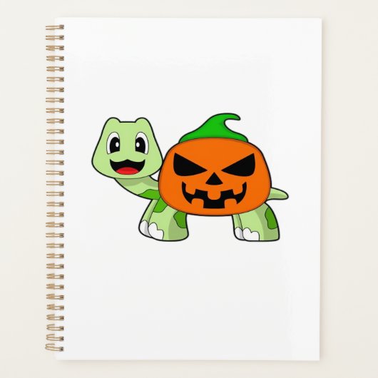 Turtle Halloween Pompoen Klassiek T-Shirt Planner (Voorkant)