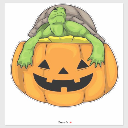 Turtle Halloween Pumpkin Classic T-Shirt_1 Sticker (Vel)