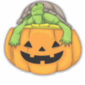 Turtle Halloween Pumpkin Classic T-Shirt_1 Sticker (Voorkant)