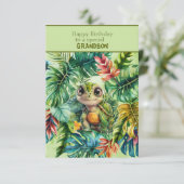 Turtle Happy Birthday To a Special Grandson  Kaart (Staand voorkant)