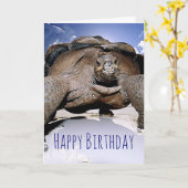 Turtle Happy Birthday Wenskaart Kaart (Gele Bloem)
