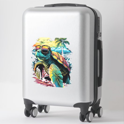 Turtle Hawaiian Zee Turtles Hawaii Beach Palm Sticker (Koffer)