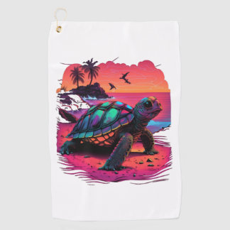 Turtle Hawaiian Zee Turtles Hawaii Beach Sunset Golfhanddoek
