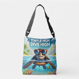 Turtle High Dive Artwork Perfect for Turtle Lovers Crossbody Tas