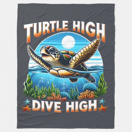 Turtle High Dive Fleece Deken (Voorkant)