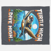 Turtle High Dive Fleece Deken (Voorkant (Horizontaal))
