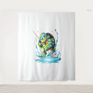 Turtle Ice Hockey Speler Hockey Stick Goalie Wandkleed