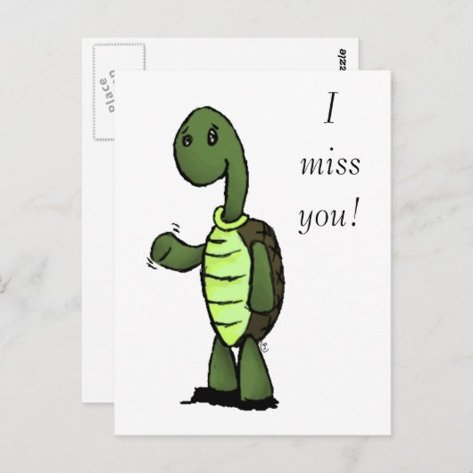 Turtle, ik mis je! briefkaart (Voorkant / Achterkant)