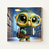 Turtle in Glasses in Library, by Natasha Us Notitieboek (Achterkant)