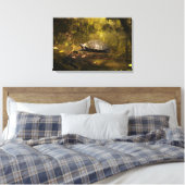 Turtle in Natural Environment - Canvas Print (Insitu (Slaapkamer))