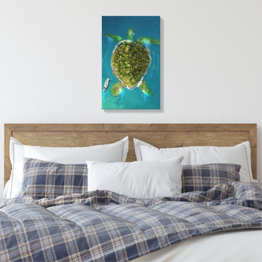 Turtle Island Canvas Afdruk (Insitu (Slaapkamer))