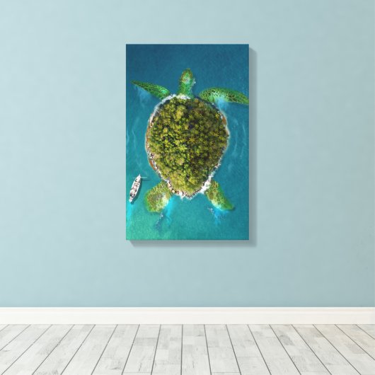 Turtle Island Canvas Afdruk (Insitu (Houten vloer))