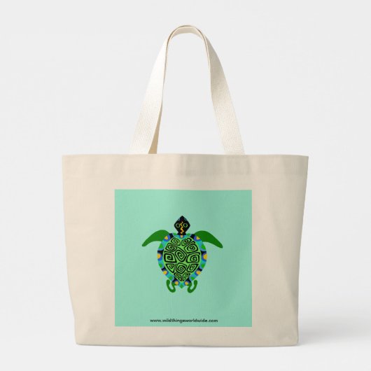 TURTLE - Jumbo canvas tas (Achterkant)