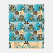 Turtle Kawaii Pirate Fleece Deken (Voorkant)