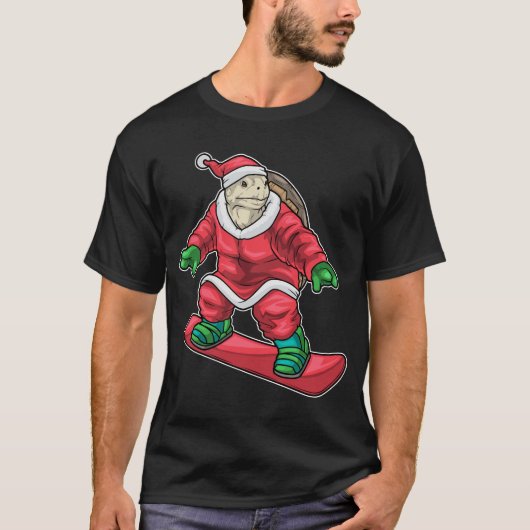 Turtle Kerst Skateboard T-shirt (Voorkant)