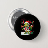 Turtle Kerstlichten Lelijke Kerstman Turtle Kerst Ronde Button 5,7 Cm (Voorkant /achterkant)