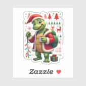 Turtle Kerstlichten Lelijke Kerstman Turtle Kerst  Sticker (Vel)