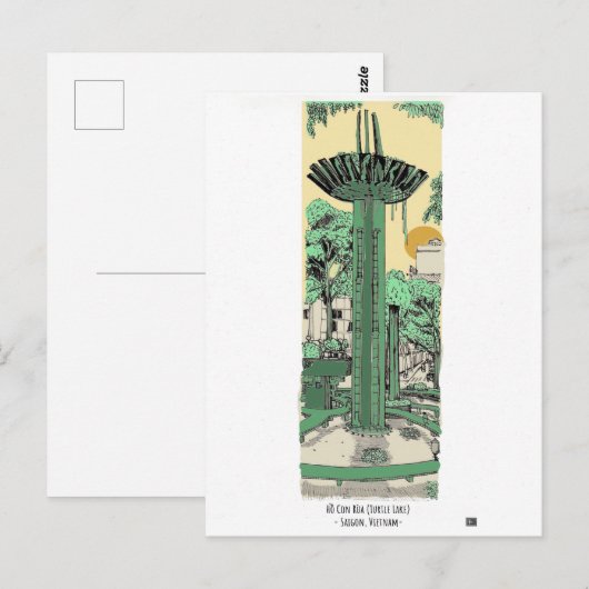 Turtle Lake Saigon Digital Illustration Briefkaart (Voorkant / Achterkant)