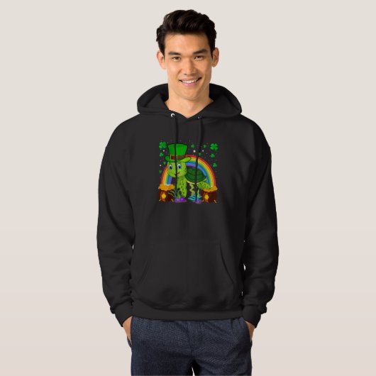 Turtle Leprechaun Hat Turtle Rainbow St Patrick's  Hoodie (Voorkant volledig)
