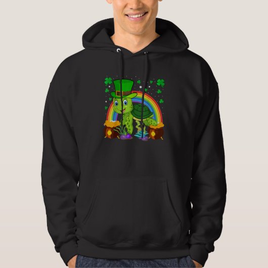 Turtle Leprechaun Hat Turtle Rainbow St Patrick's Hoodie (Voorkant)
