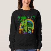 Turtle Leprechaun Hat Turtle Rainbow St Patrick's  Trui (Voorkant)