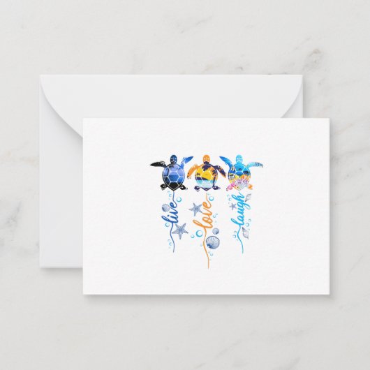 Turtle Live Love Laugh Notitiekaartje (Voorkant)