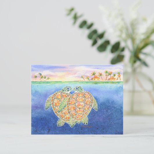 Turtle Love Briefkaart (Staand voorkant)