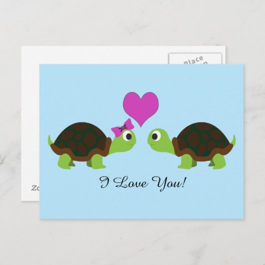 Turtle Love Briefkaart (Voorkant / Achterkant)