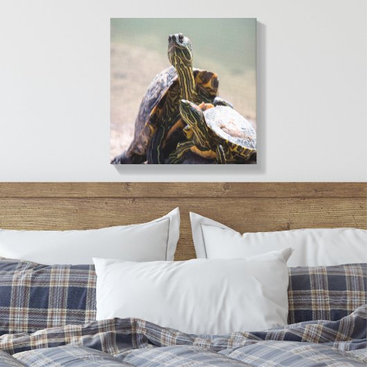 Turtle Love Canvas Afdruk (Insitu (Slaapkamer))