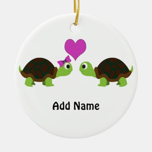 Turtle Love Keramisch Ornament (Voorkant)
