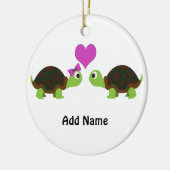 Turtle Love Keramisch Ornament (Links)
