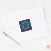 Turtle Love Tie Dye Vierkante Sticker (Envelop)