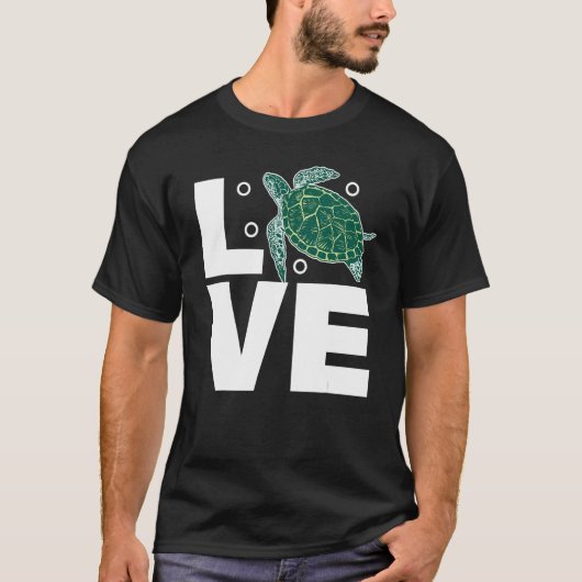 Turtle Love Turtle Tortoise Zee Animal Earth Day T-shirt (Voorkant)