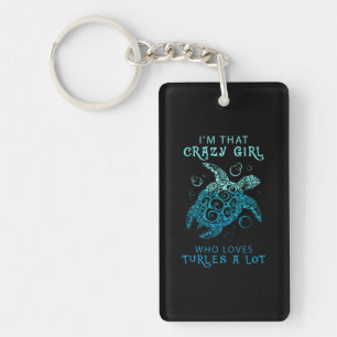 Turtle Lover   A Girl Who Loves Turtles A Lot Sleutelhanger