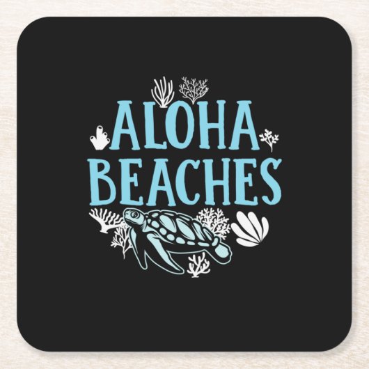 Turtle Lover | Aloha-stranden Kartonnen Onderzetters (Voorkant)