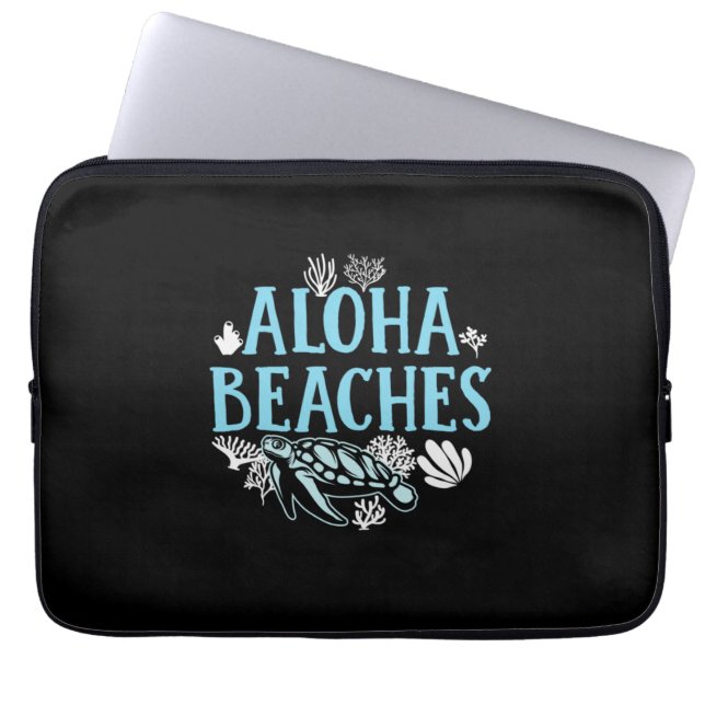Turtle Lover | Aloha-stranden Laptop Sleeve (Voorkant)