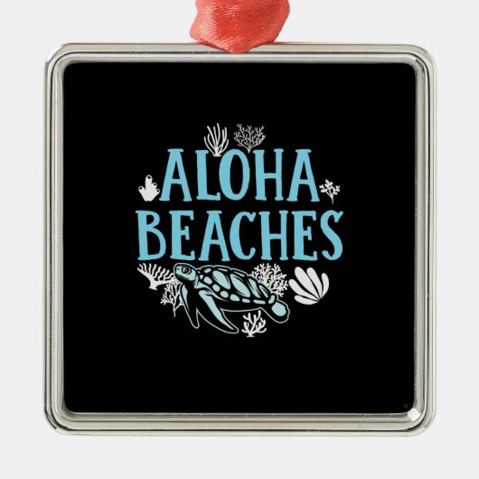 Turtle Lover | Aloha-stranden Metalen Ornament (Voorkant)