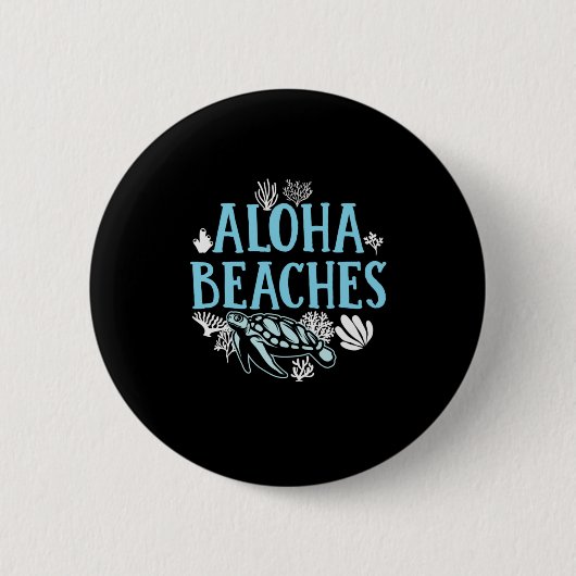 Turtle Lover | Aloha-stranden Ronde Button 5,7 Cm (Voorkant)