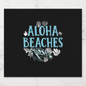 Turtle Lover | Aloha-stranden Sparkling Wijnetiket (Enkel label)