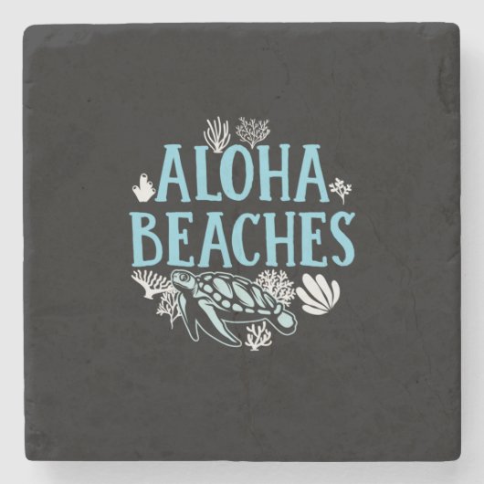 Turtle Lover | Aloha-stranden Stenen Onderzetter (Voorkant)