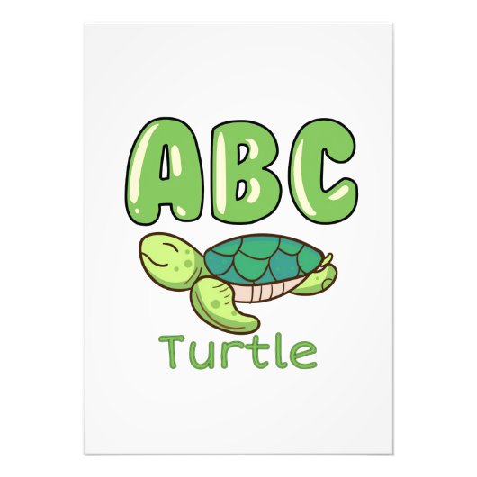 Turtle Lover Alphabet ABC Letter Turtle Foto Afdruk (Voorkant)