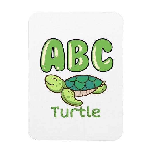 Turtle Lover Alphabet ABC Letter Turtle Magneet (Verticaal)