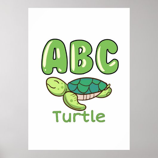 Turtle Lover Alphabet ABC Letter Turtle Poster (Voorkant)