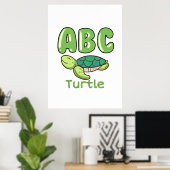Turtle Lover Alphabet ABC Letter Turtle Poster (Thuiskantoor)