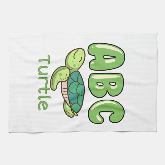 Turtle Lover Alphabet ABC Letter Turtle Theedoek (Horizontaal)