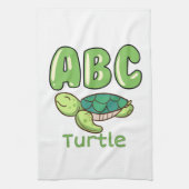 Turtle Lover Alphabet ABC Letter Turtle Theedoek (Verticaal)
