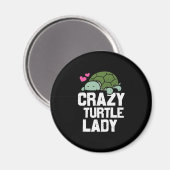 Turtle Lover | Crazy Turtle Lady Magneet (Voorkant / Achterkant)