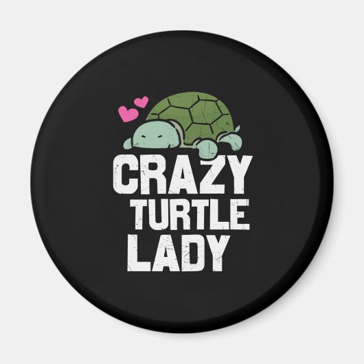 Turtle Lover | Crazy Turtle Lady Magneet (Voorkant)